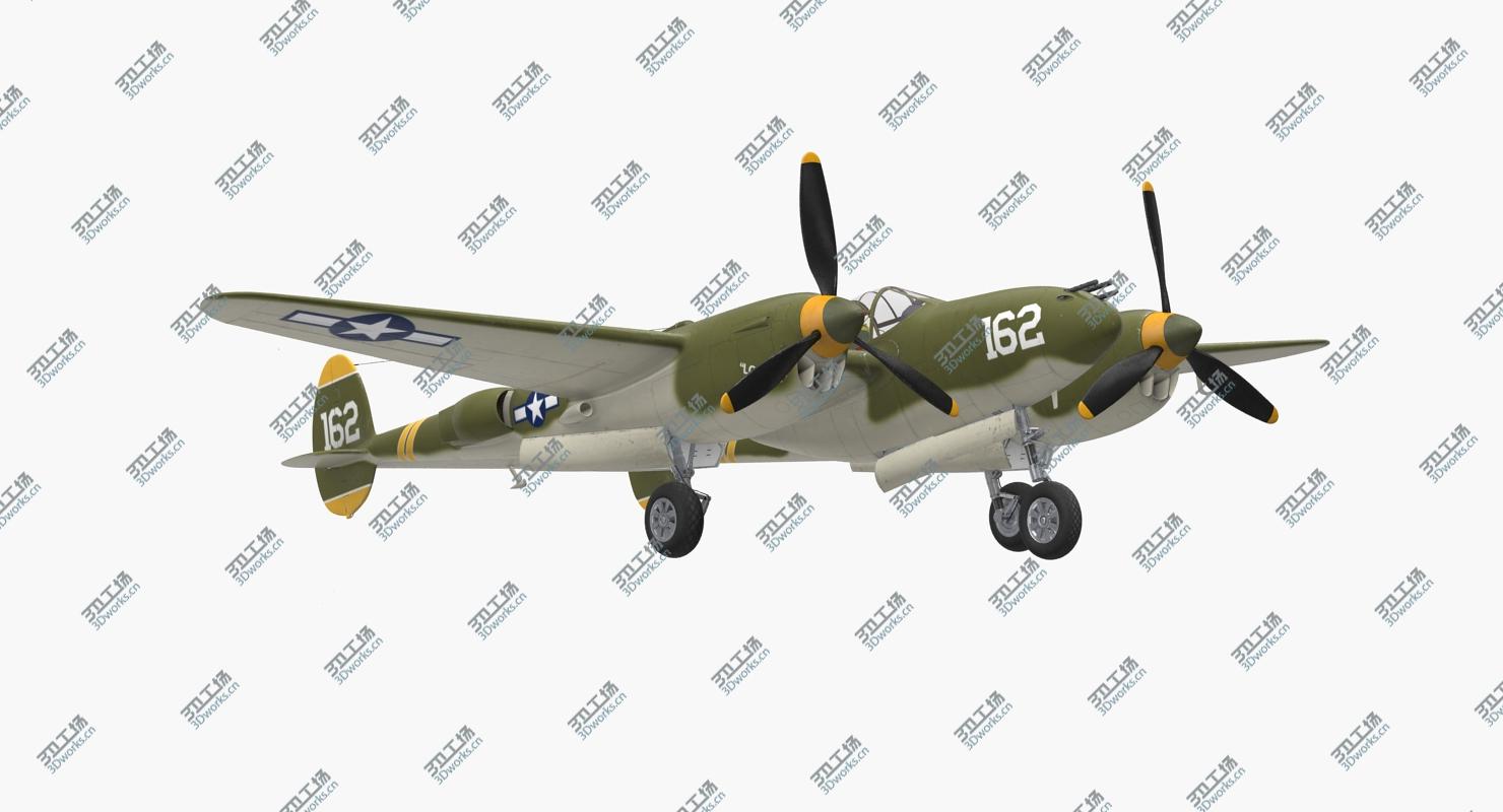 images/goods_img/2021040163/Lockheed P-38 Lightning US WWII Fighter Rigged 3D model/3.jpg